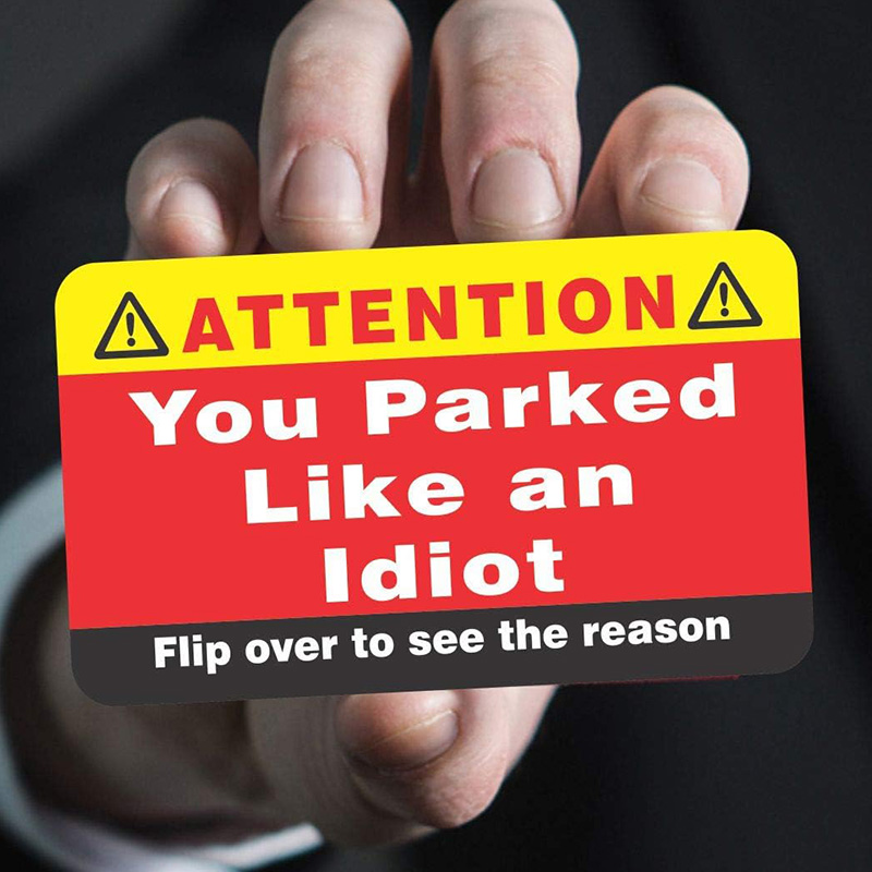 "You Parked Like an Idiot" Business Cards