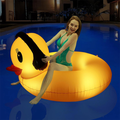 Inflatable Duck Pool Float with Lights