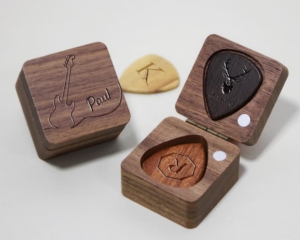 Personalized Wooden Guitar Pick Holder