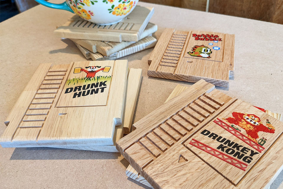 Retro NES Cartridge Wood Coasters